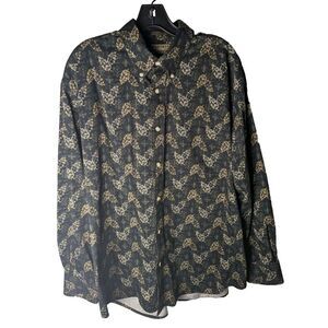 Natural Issue Shirt Mens Large‎ Leaf Long Sleeve Button Down Wrinkle Free Cotton